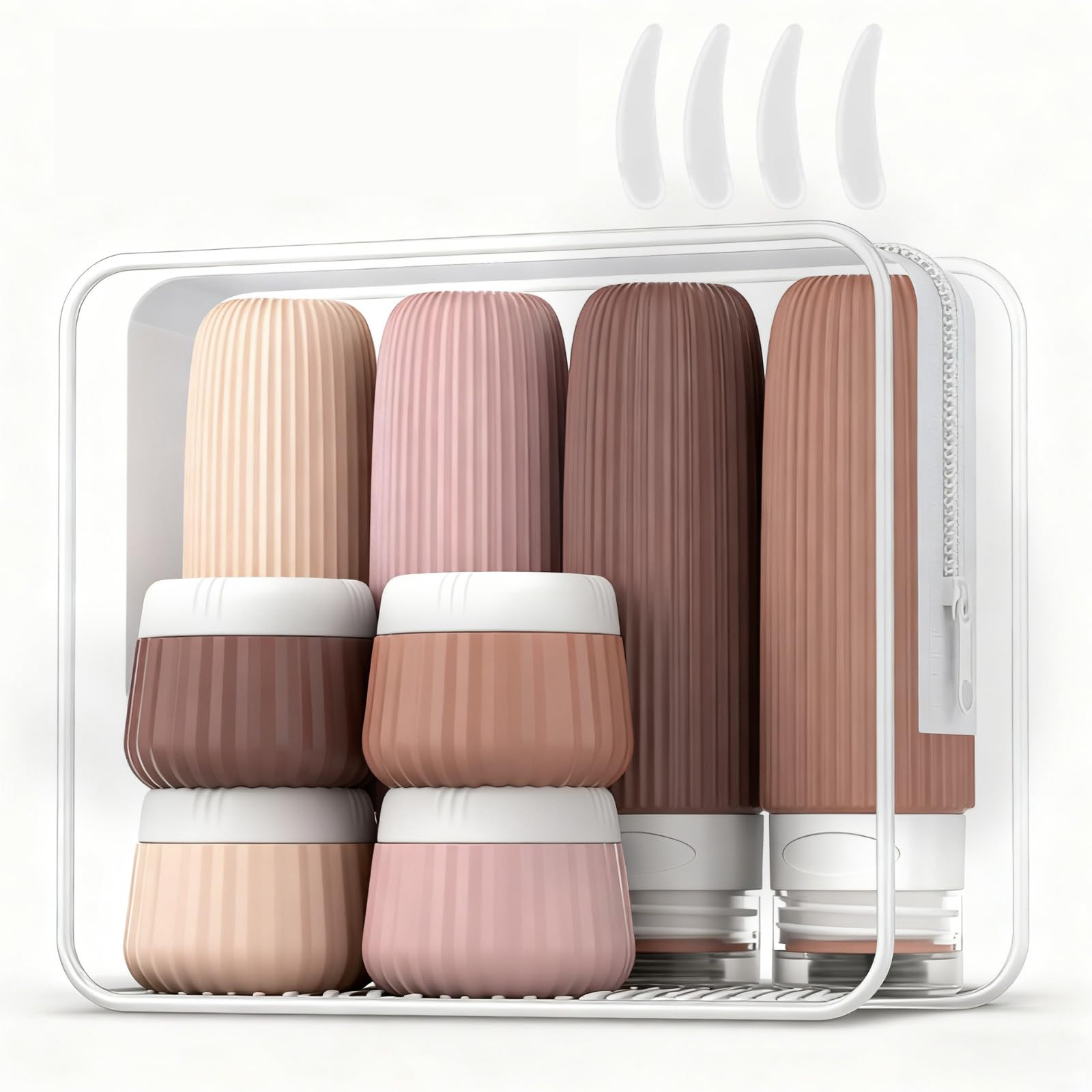 13 Pezzi Bottiglie da Viaggio in Silicone, Contenitori da Viaggio in Silicone, Flaconi da Viaggio Riutilizzabili, con Etichetta e Borsa Trasparente, per Shampoo, Lozione, Creme