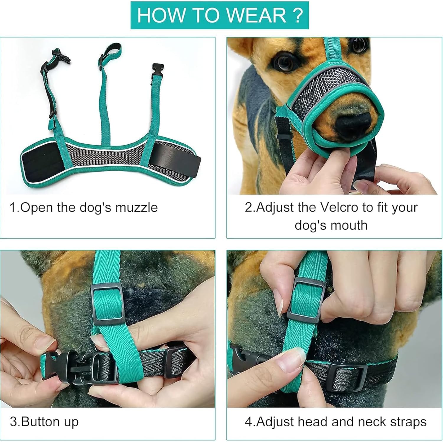 Soft Dog Muzzle for Small Dogs, Breathable Mesh Muzzle for Preventing Biting, Barking, and Chewing, Adjustable Comfortable Muzzle for Puppies and Small Breeds (S) - Image 4