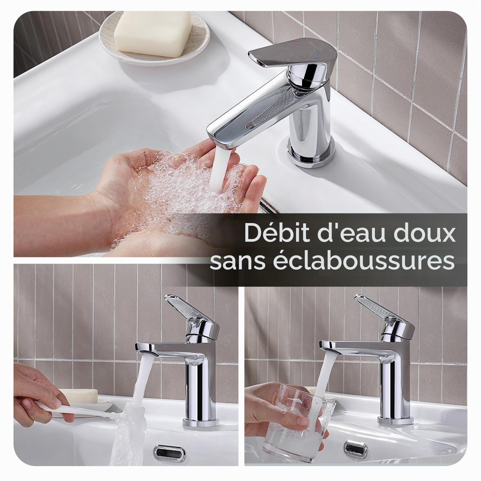 Decaura robinet salle bain en laiton avec bonde de lavabo G1" 1/4