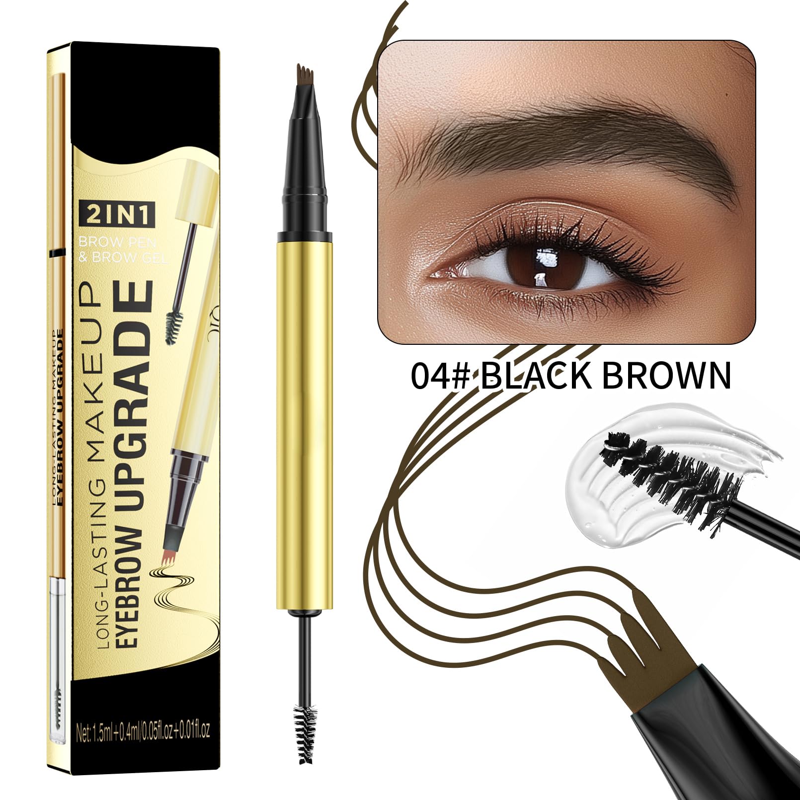 Weixinbuy 2-IN-1 Microblading Eyebrow Pen Long-lasting - Image 2