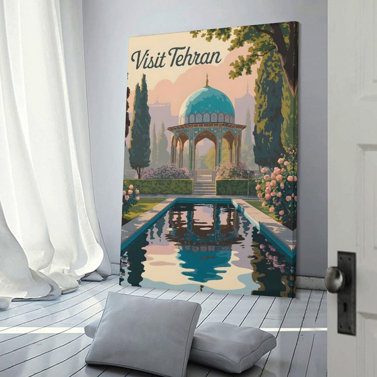 Junmoney Room Decor Wall Art Visit Tehran Travel, 20x30inch(50x75cm), for Feature Walls in Flats Or Modern Rooms, An Easy Match for Collected Prints