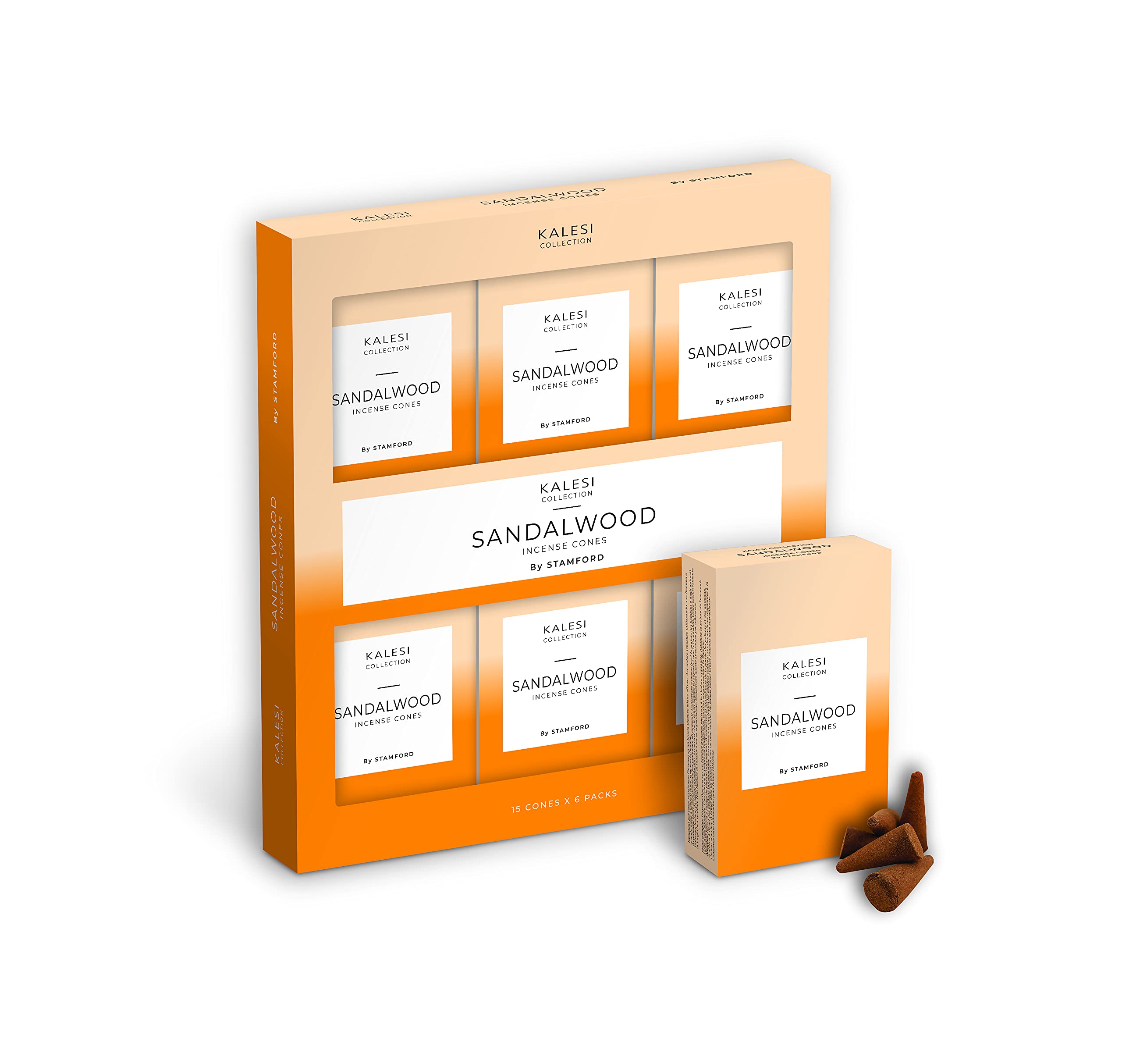 Kalesi Collection Sandalwood Cones The By Stamford Sandalwood Incense Cones - Pack Of 6, (42224)