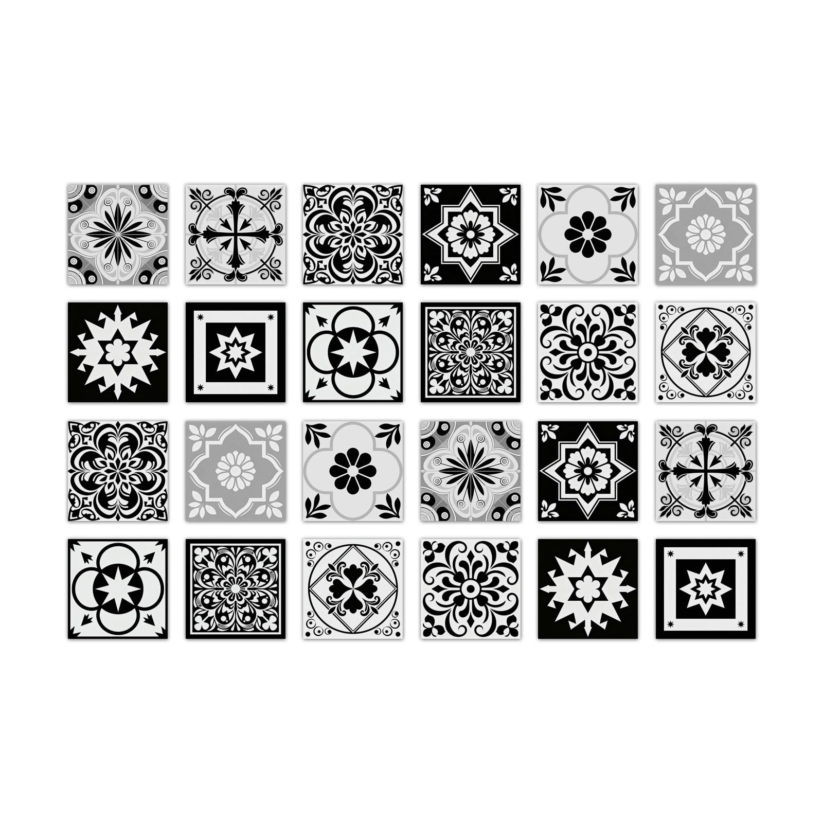 24PCS Tile Stickers, Kitchen Bathroom Wall Decoration