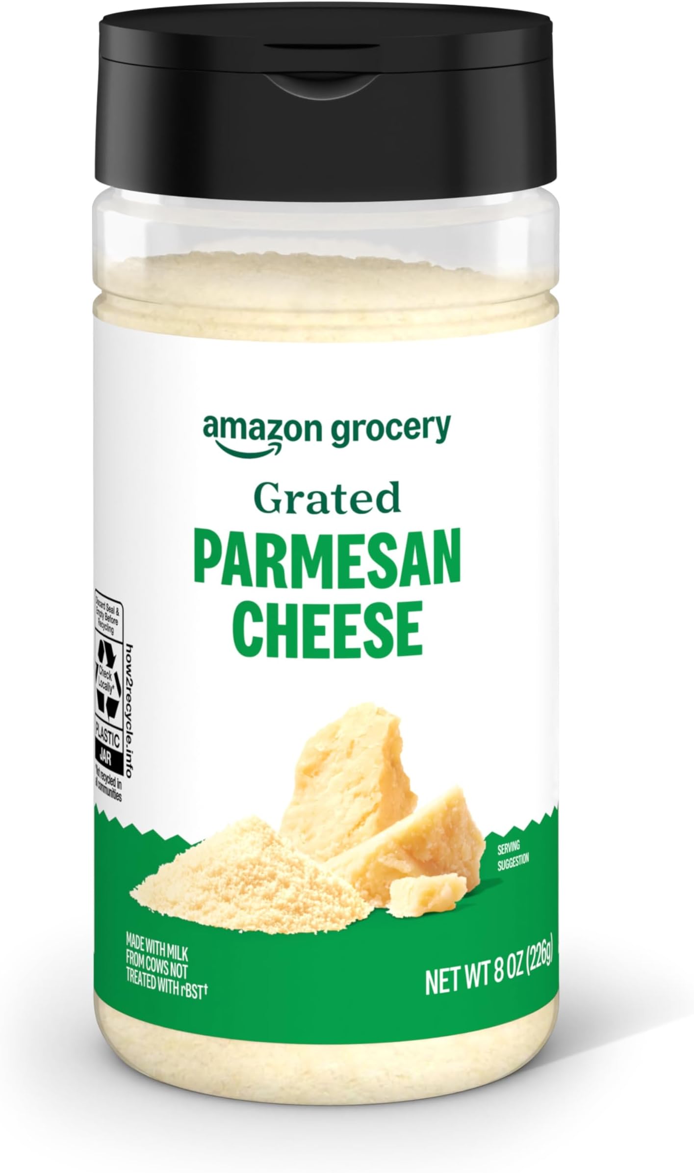 Amazon Grocery, Grated Parmesan Cheese Shaker, 8 Oz (Previously Happy Belly, Packaging May Vary)