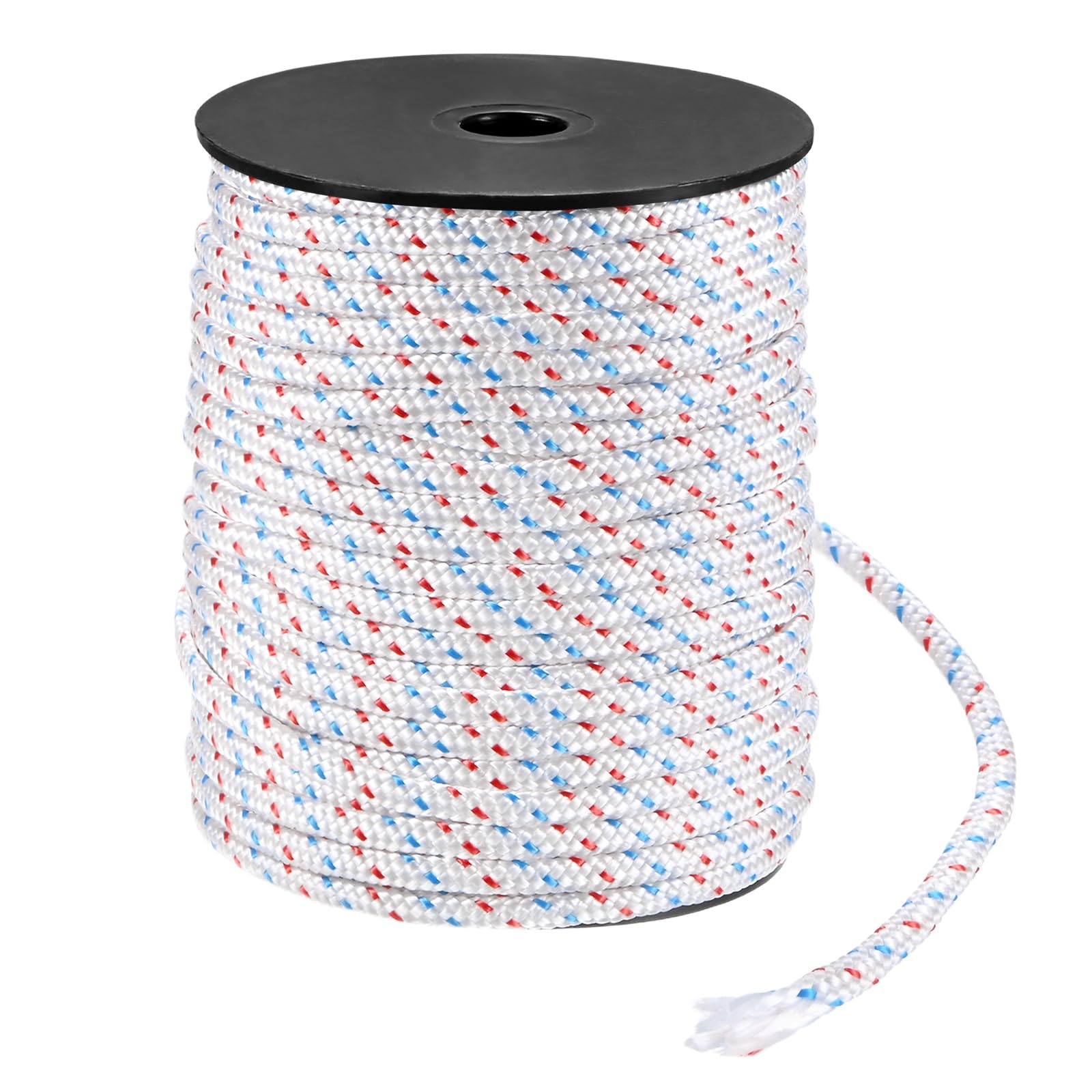 M METERXITY Recoil Starter Rope Pull Cord 4mm 30m Pull Starter Rope Nylon Pull Cord Pull Starter Rope for Mower/Chain Saw/Trimmer/Brush Cutter [White Red Blue]