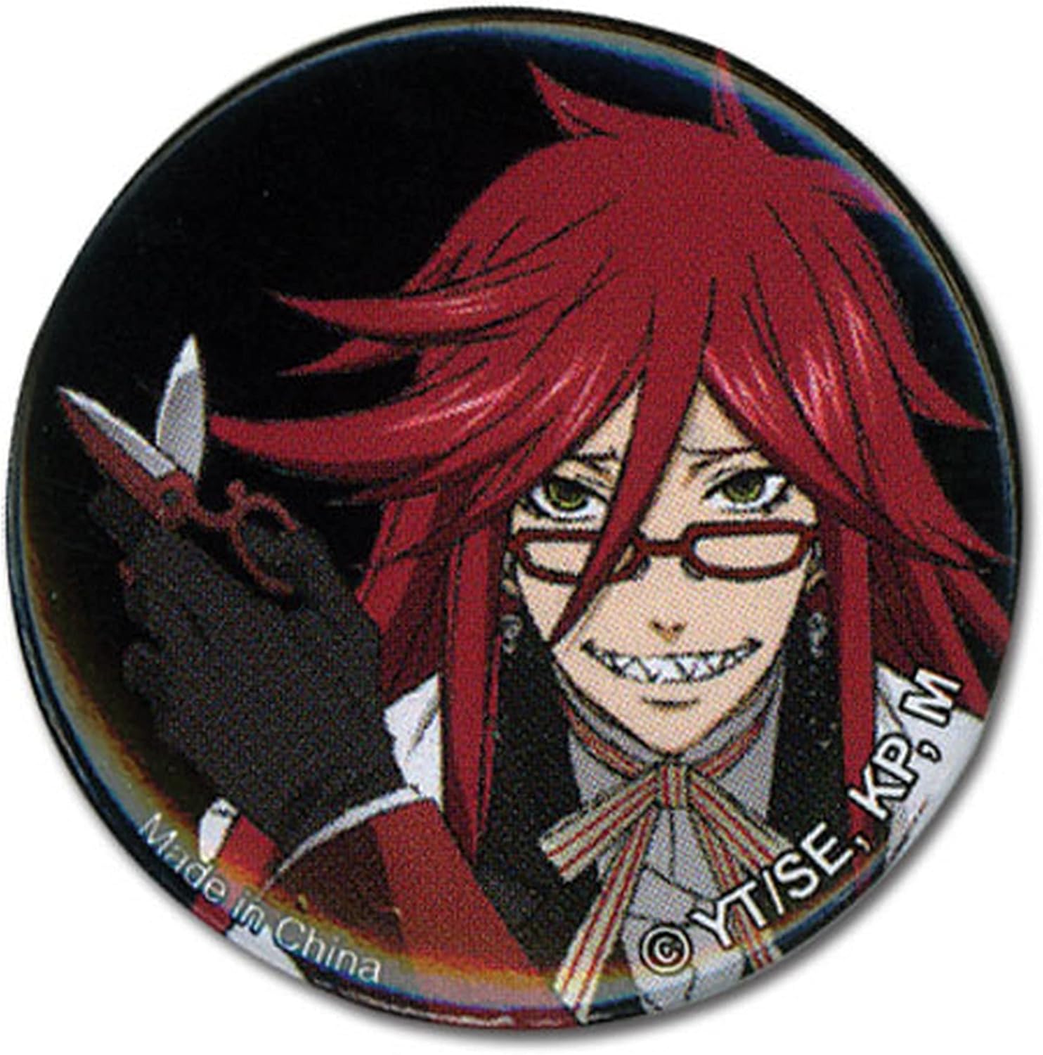 Great Eastern Entertainment Black Butler Grell with Scissors Button, 1.25"