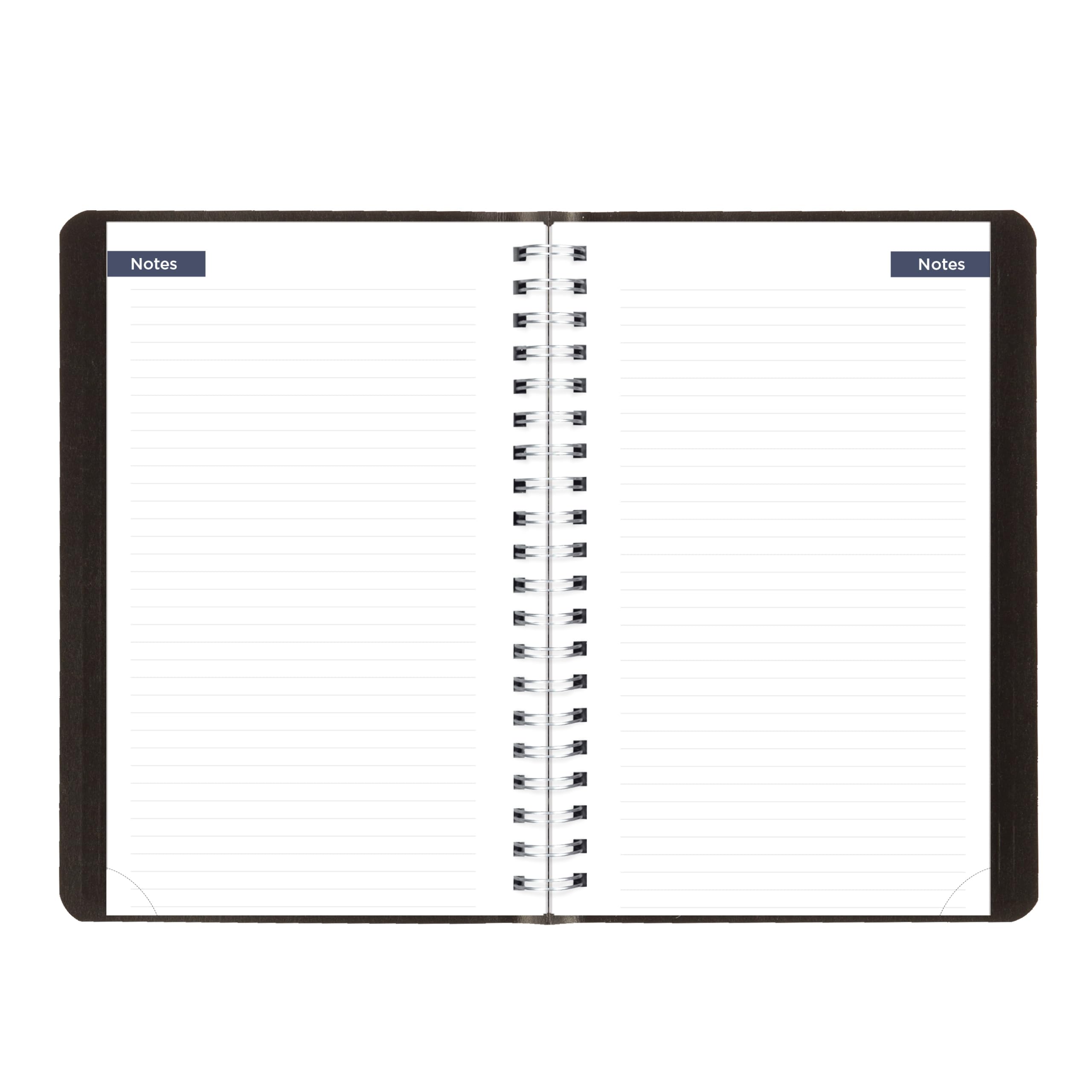Blueline® Essential - Agenda académica diaria/mensual, agosto de 2026 a julio de 2027, encuadernación de doble alambre, cubierta Vicuana suave, 8 x 5 pulgadas, color negro (CA201.BLK)