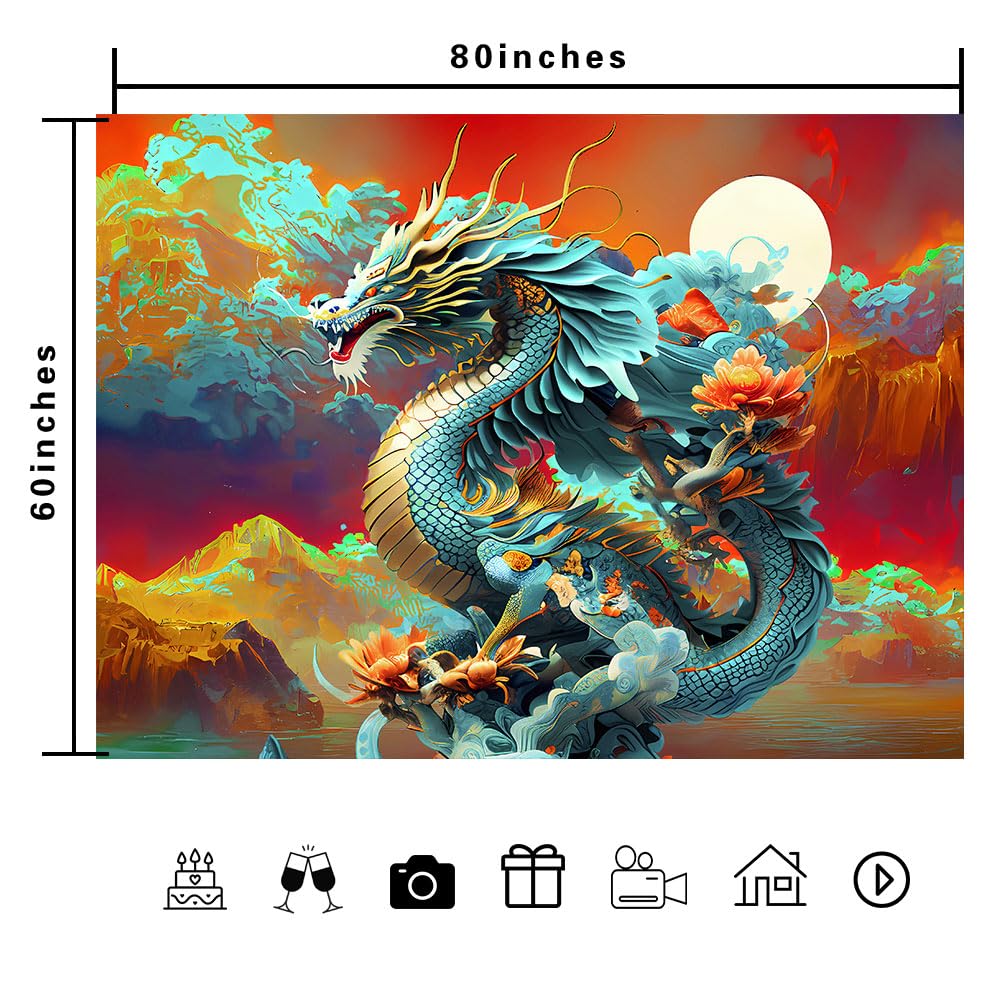 DPOTLI Tapisserie Japonaise Dragon Et Tigre, Feuille D'érable