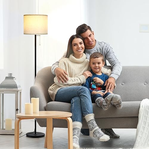 Miniatura 7 de Lámpara de pie moderna para sala de estar, lámparas de pie tradicionales de granja, lámpara de poste de mediados de siglo con pantalla de lámpara de