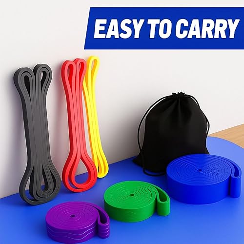 Miniatura 3 de 5 bandas de resistencia profesionales. Sin látex, banda elástica, bandas de entrenamiento, bandas elásticas para entrenar mujeres u hombres, juego