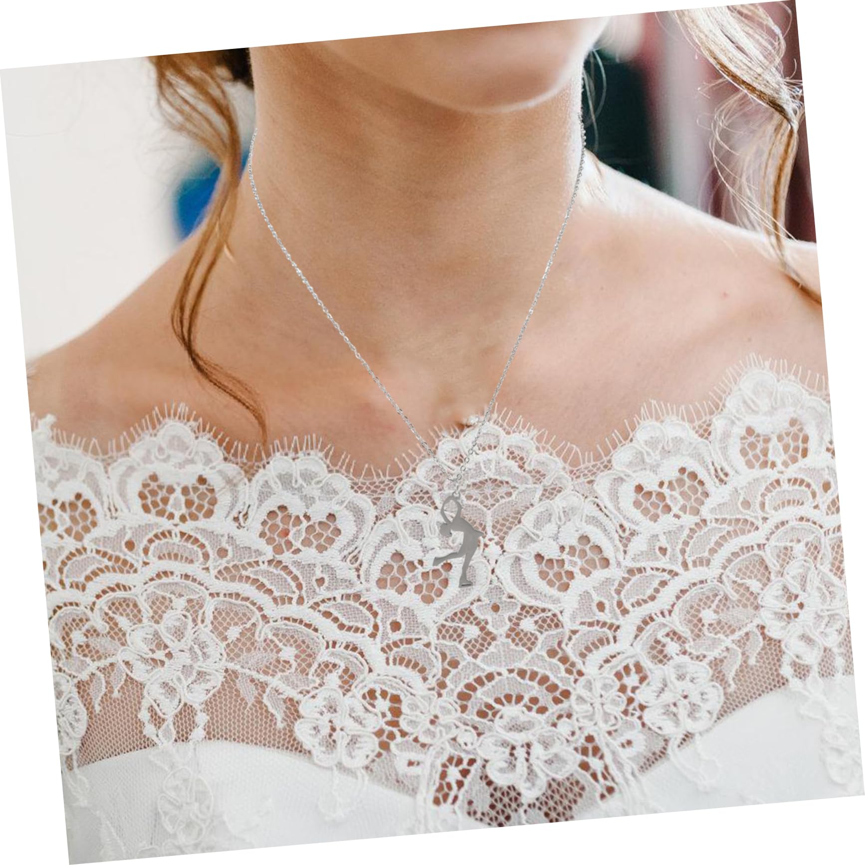 Pendentif Gymnastique en Acier Inoxydable Collier Métal Mixte Chaîne de Cou