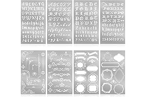 8 Pcs 4 x 7 Inch Stainless Steel Stencils for Journaling and Painting