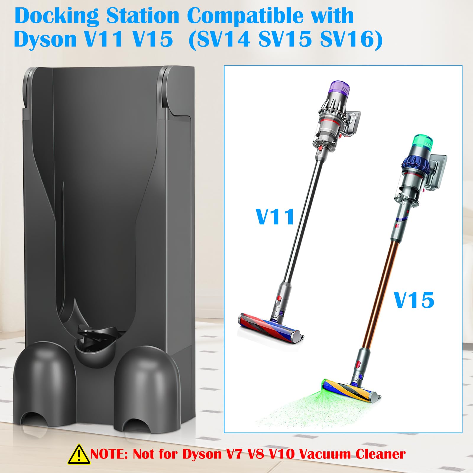 Uchwyt ścienny stacja dokująca uchwyt do odkurzacza Dyson V11 V15 z tworzywa sztucznego ABS do ponownego ładowania uchwyt wiszący do Dyson V11 i V15 część nr 970011-01/970011-02