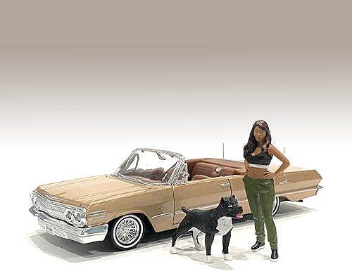 American Diorama Lowriderz Figura IV, negro y verde 76376 - Figura de escala 124 - Accesorio de diorama
