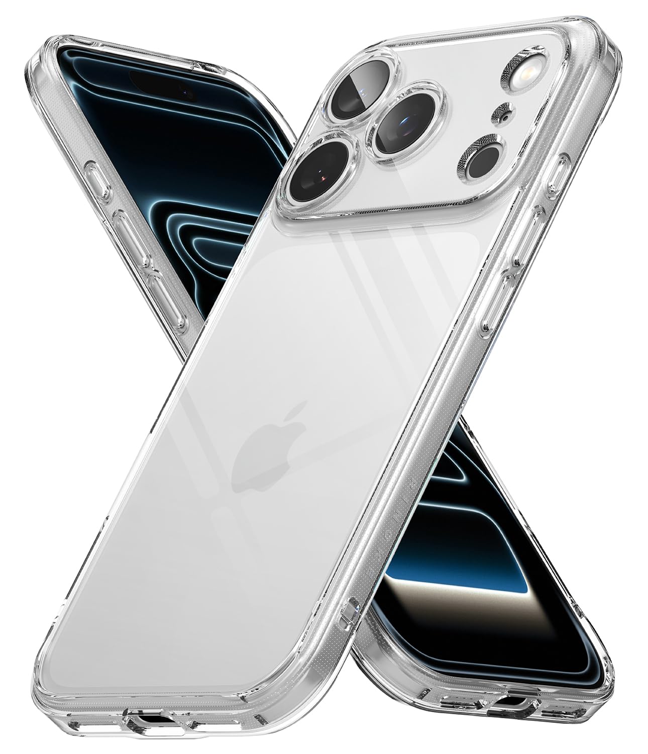 Ringke Fusion Compatible with iPhone 17 Pro Max Case Back Cover Transparent Hard Back Soft Flexible TPU Bumper Scratch Resistant Natural Form - Clear