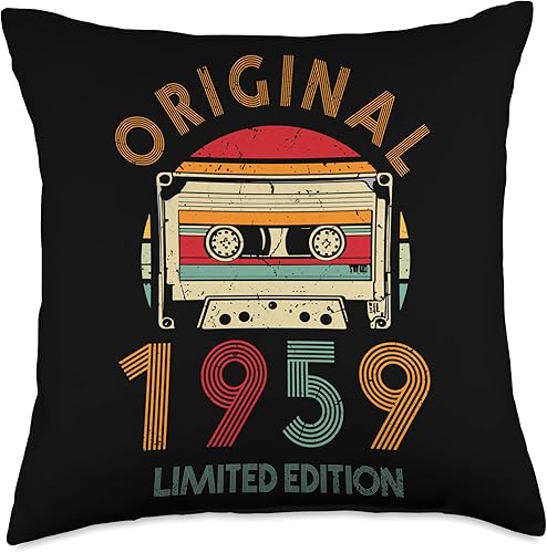 Miniatura 4 de Retro Limited Edition 1959 Cassette Tape 65th Birthday Throw Pillow