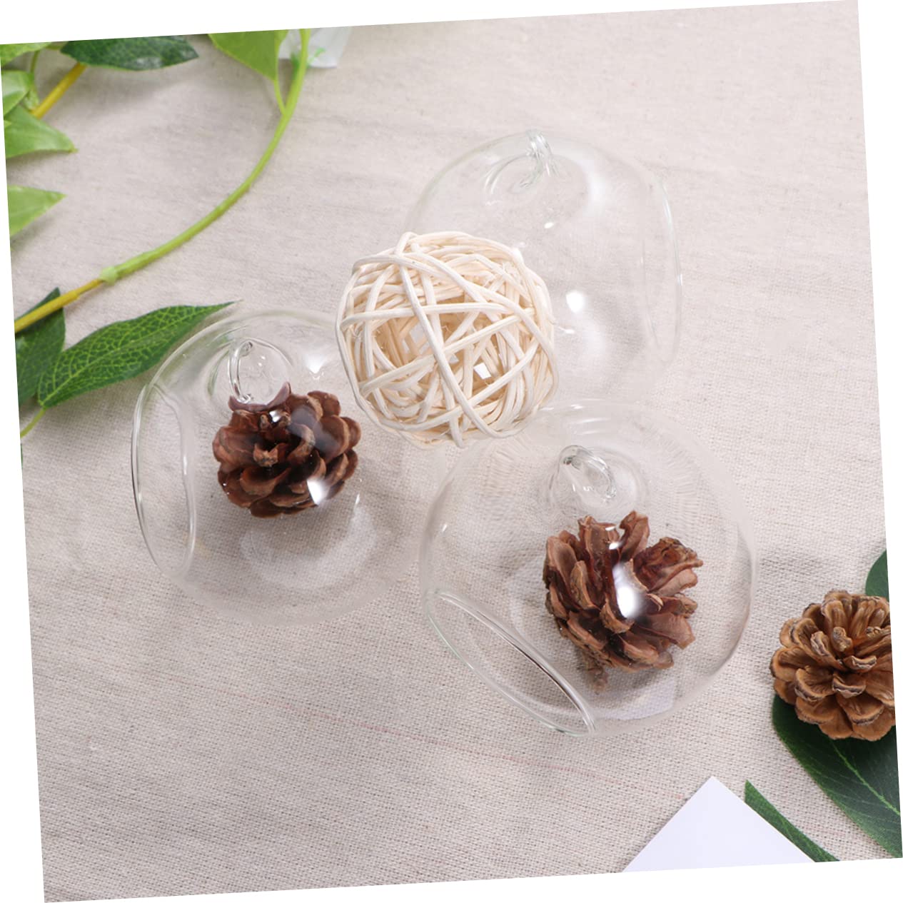 FUNOMOCYA 5Pcs Wedding Glass Hanging Decor Flat Bottom Votive Candle Holders with Rope for Wedding Ceremony Party Home Office Decoration