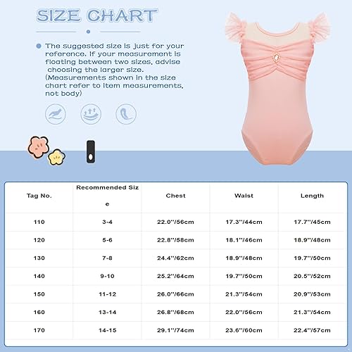 Miniatura 7 de FEESHOW Leotardos de ballet para niñas y niños, mangas voladoras, body de baile, bailarina, sala de baile, gimnasia, unitardo