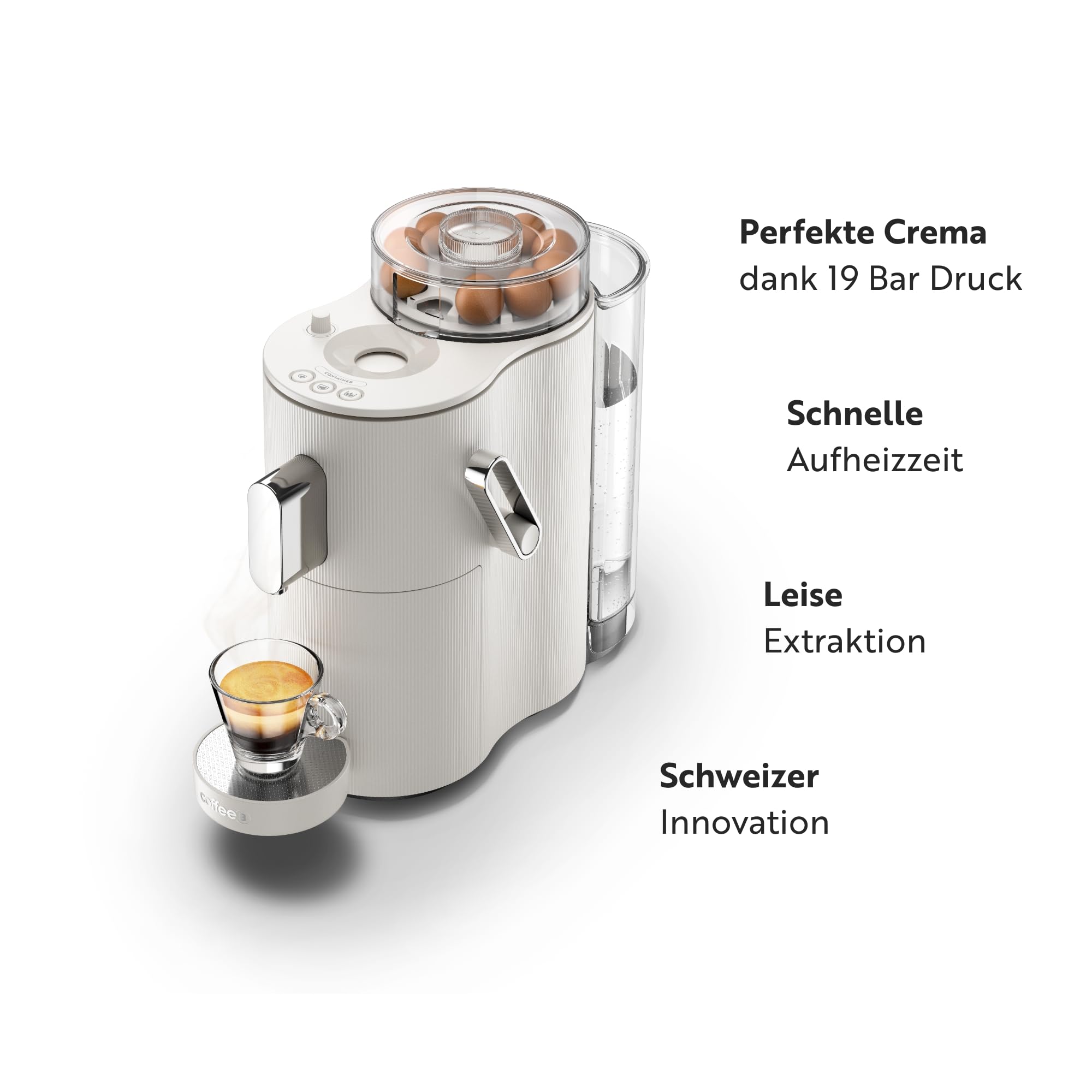 CoffeeB de café royal Globe, cafetera especialmente diseñada para el uso de Coffee Balls, 1.3L, color blanco
