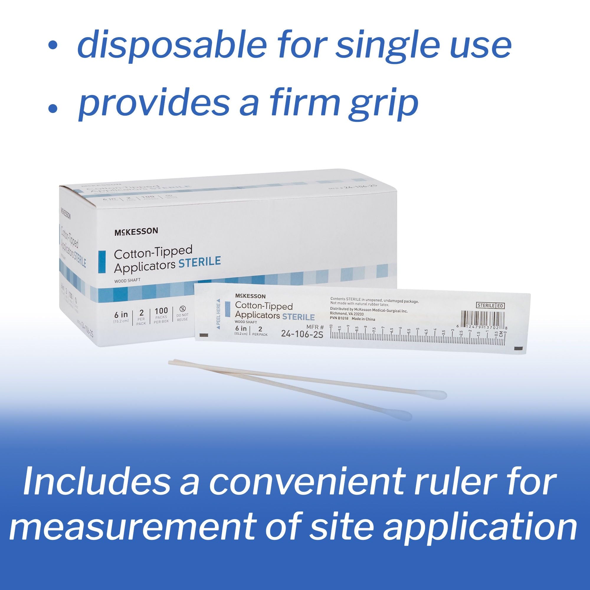 Sterile Cotton Applicators - 200 Count -2