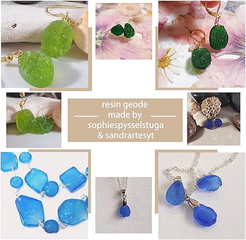 Miniatura 4 de Juego de moldes de silicona de resina epoxi de ágata druzy para joyería de cabujón de geoda, pendientes, pulseras, 33 formas de 0,35 a 1,65 pulgadas