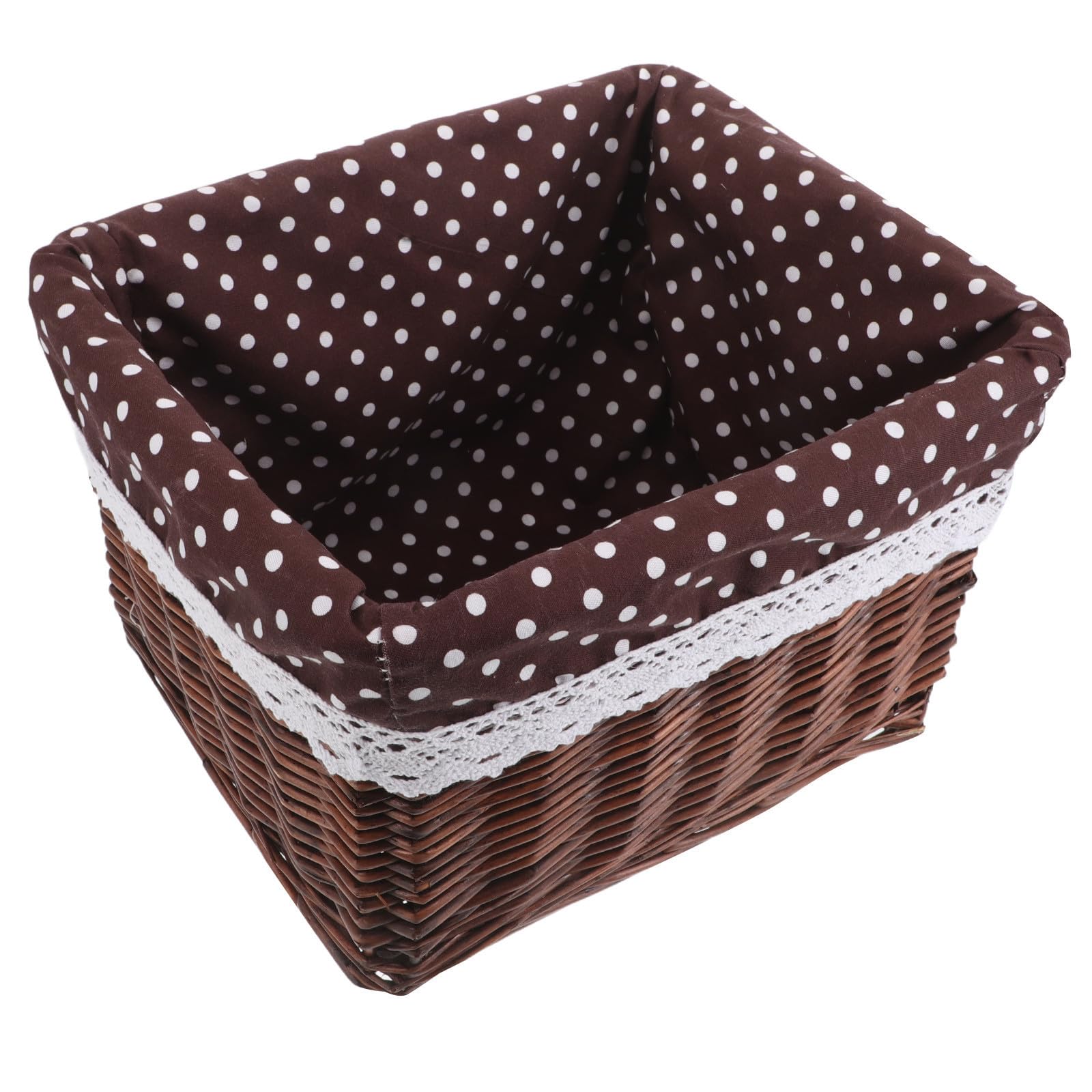 Cesta de almacenamiento tejida con diseño cuadrado exclusivo y acabado textil premium