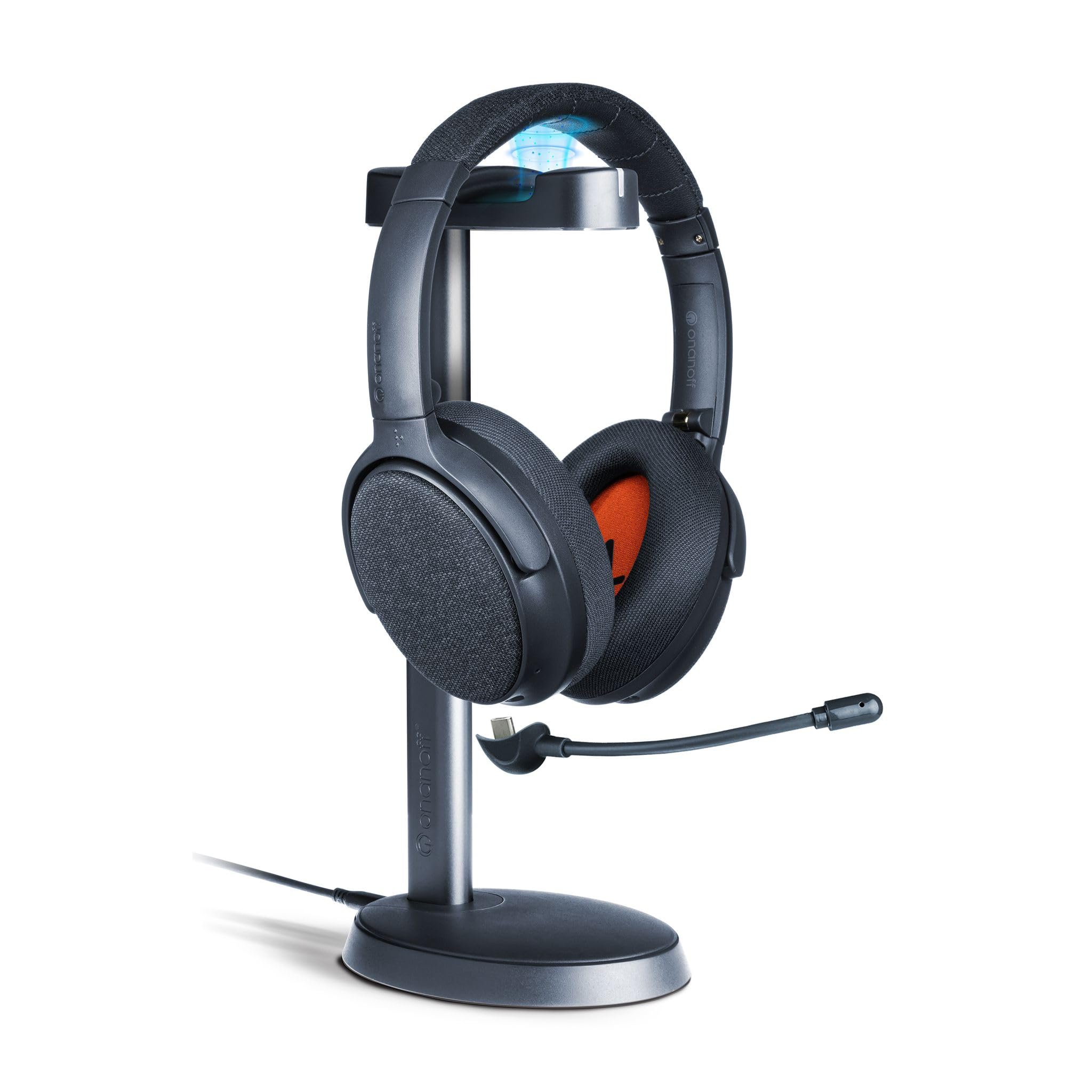 BuddyPhones Fokus+ Wireless Noise Cancelling Headphones w/Charging Stand, 50Hrs Battery Life, Superior Audio, HearThru/Fokus/Music Modes, Auto On/Off, for Work, On-line Class, Podcasts, Calls - Blue