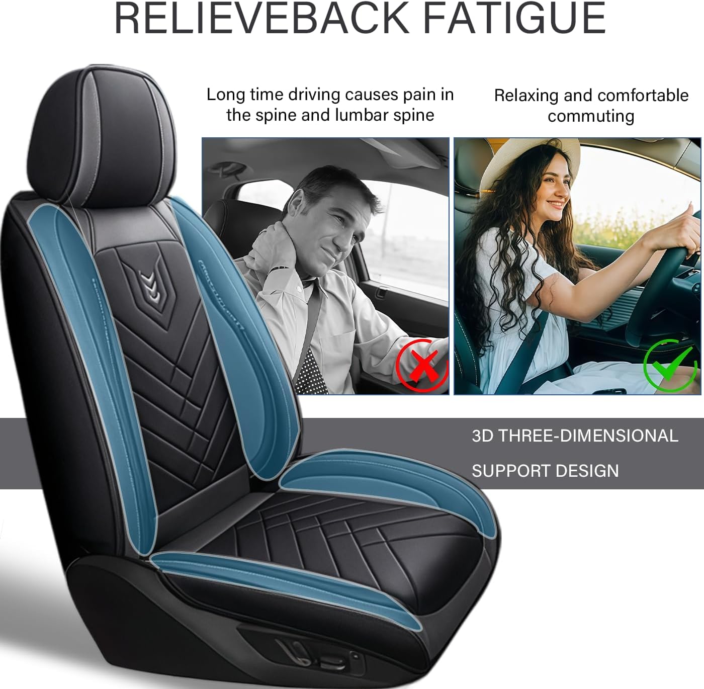 Car Seat Covers for Ford Explorer 2011-2025 | Car Seat Covers Front Seats | Seat Cover Easy to Install (Front Seat, Black Gray)