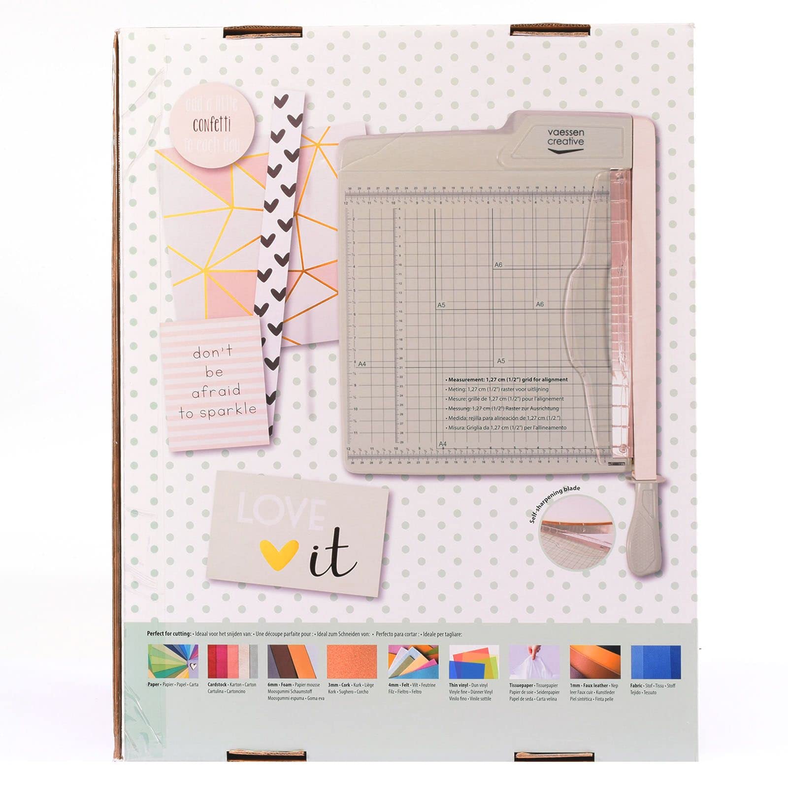 Vaessen Creative Taglierina 30 cm Menta-Taglia Carta A4, A5 e A6-Perfetta per Fai da Te, DIY, Scrapbooking, Journaling, Creazione di Biglietti e Artigianato, Verde, 30cm