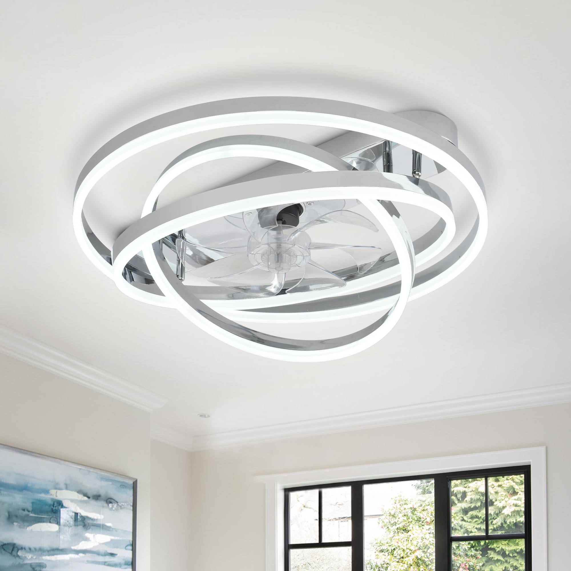 Oaks Aura 24-inch Ceiling Fan with Light, Model MZX-DC2402