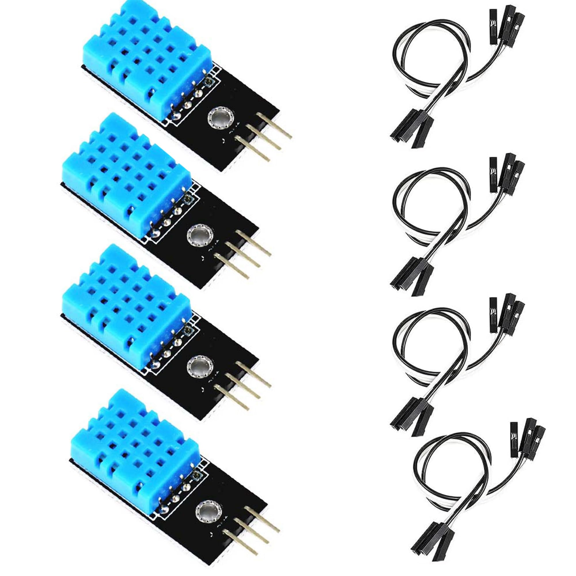DHT11 Temperature and Humidity Sensor Module Digital Temperature and Humidity Sensor Temperature Measurement Range -20-50 ? Delivery Dupont Line (4 pcs)