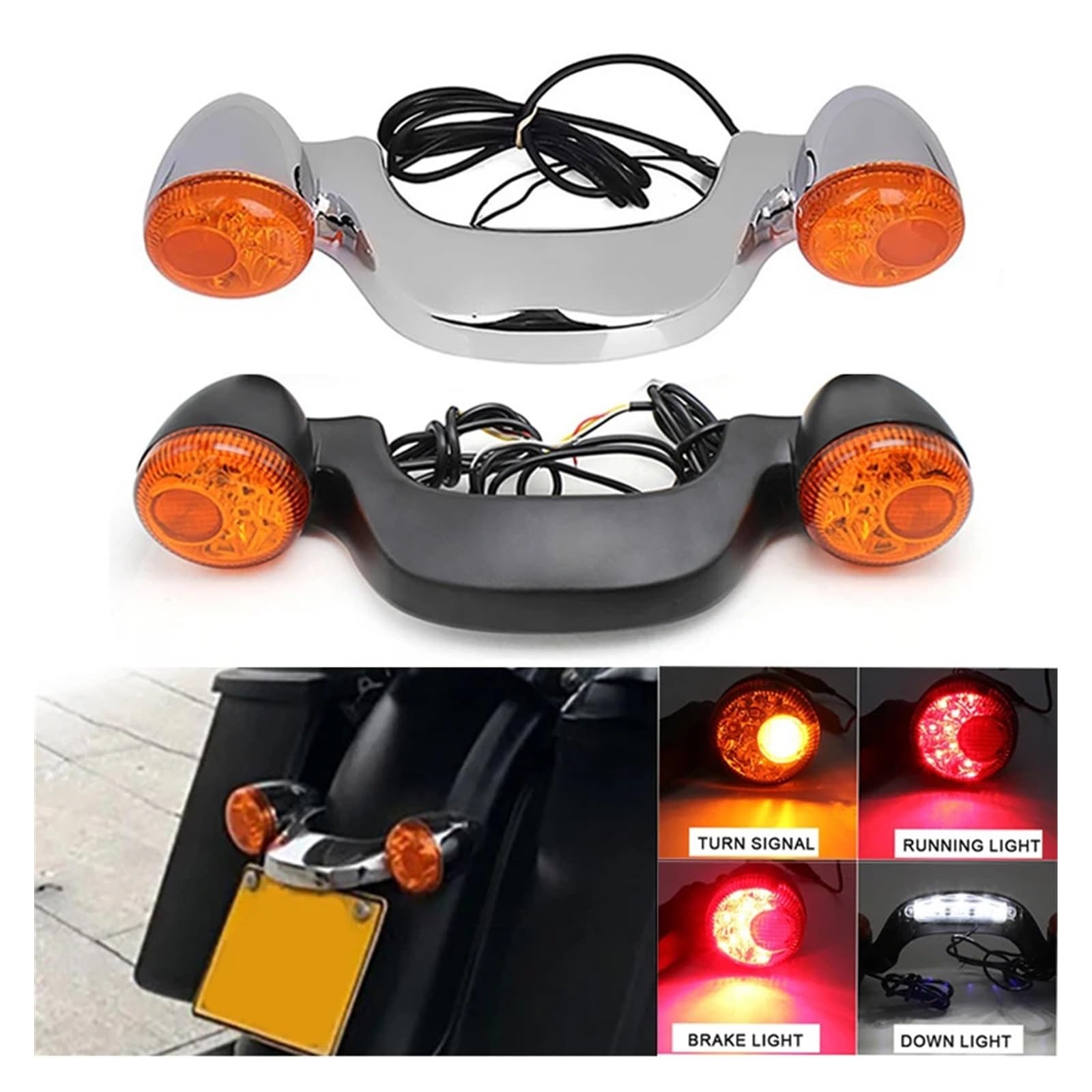 Feu arrière LED pour Moto pour Har&Ley Glide Street, avec Support arrières Lampe