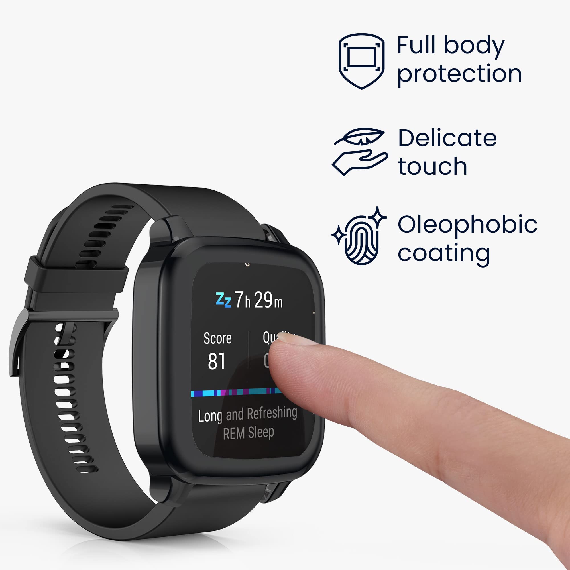 kwmobile 2x smartwatch hoes compatibel met Garmin Venu Sq Music/Sq hoesje - Siliconen cover - Activity tracker case in oudroze/roségoud