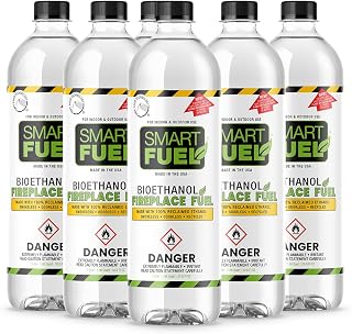 Smart Fuel Bioethanol Fuel for Fireplaces and Stoves - 1 Liter (Pack of 6)