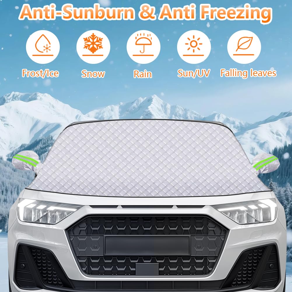 Copri Parabrezza Auto Antigelo Telo Protezione Inverno Neve Grandine Adatto Maggior Parte Veicoli