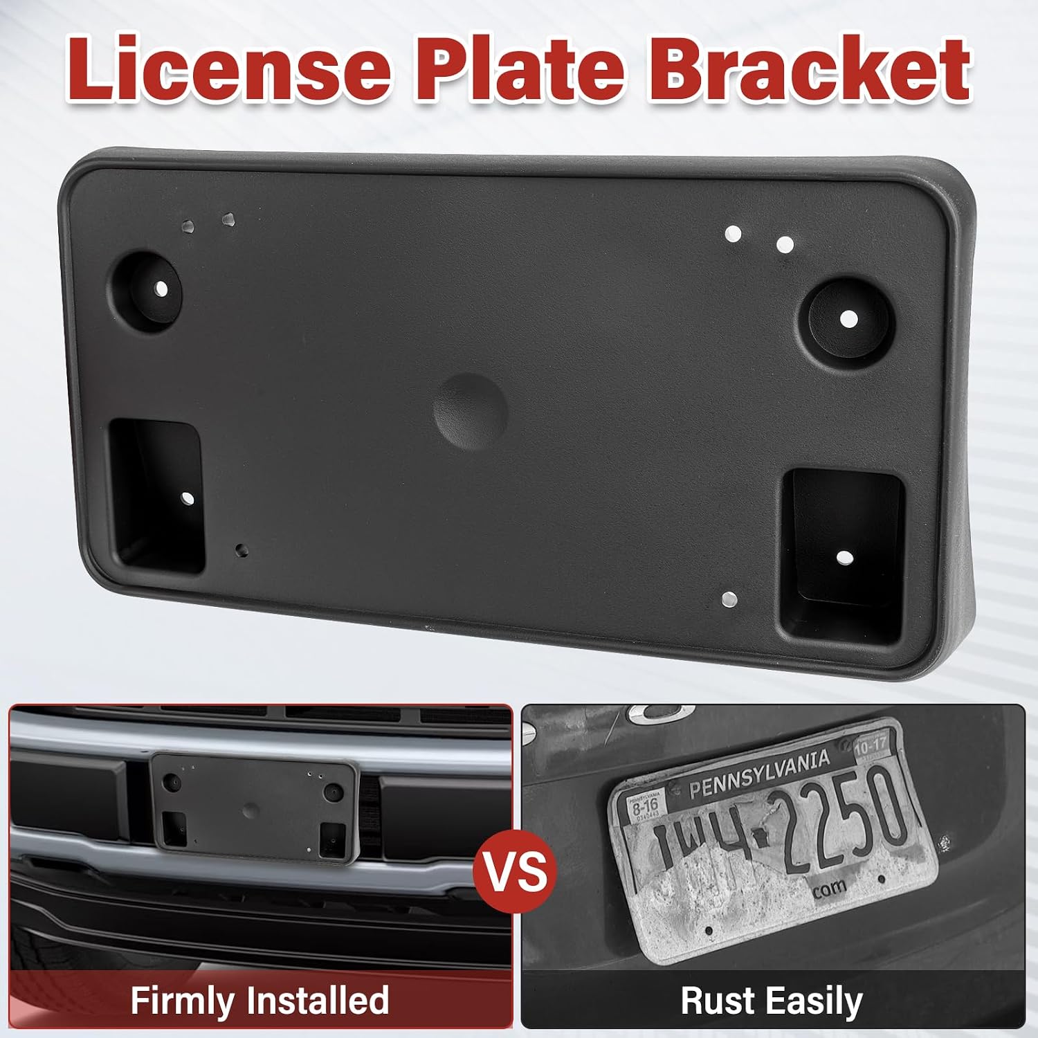 License Plate Bracket Accessories for GMC Sierra 1500 2016 2017 2018, Sierra 1500 Limited 2019 Front Bumper License Plate Holder Replacement Frame Black Mount