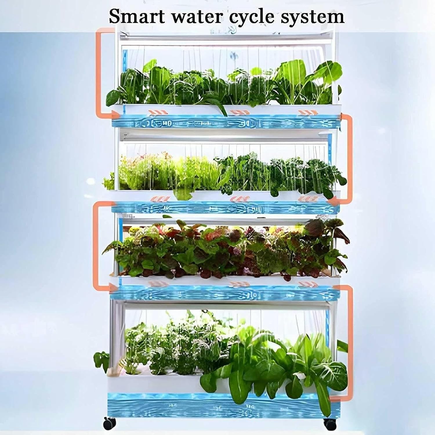 Arrosage Automatique Ensemble de Tours hydroponiques à 4 Niveaux, hydroponie Verticale, Convient à la Culture de légumes à tiges feuillues/1 pièce