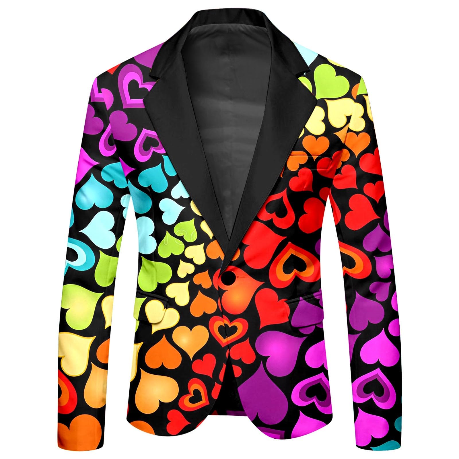 Regenbogen Anzug Herren 2 Teilig Sets Lustiger Masken Anzug Discokugel Party Karneval Kustüm Hochzeit Faschingskostüme Mottoparty Disco Anzüge 80Er Jahre Outfit Bunt Outfit