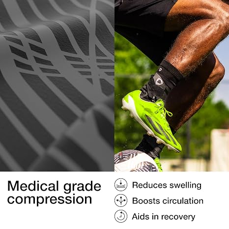 BETTERGUARDS 3.0 Ankle Brace, Ultra-Light Compression Support for Sprains & Injury Recovery, Double Sleeve Wrap for Men & Women, Ideal for Basketball, Soccer & All Sports - Black (S, Right)