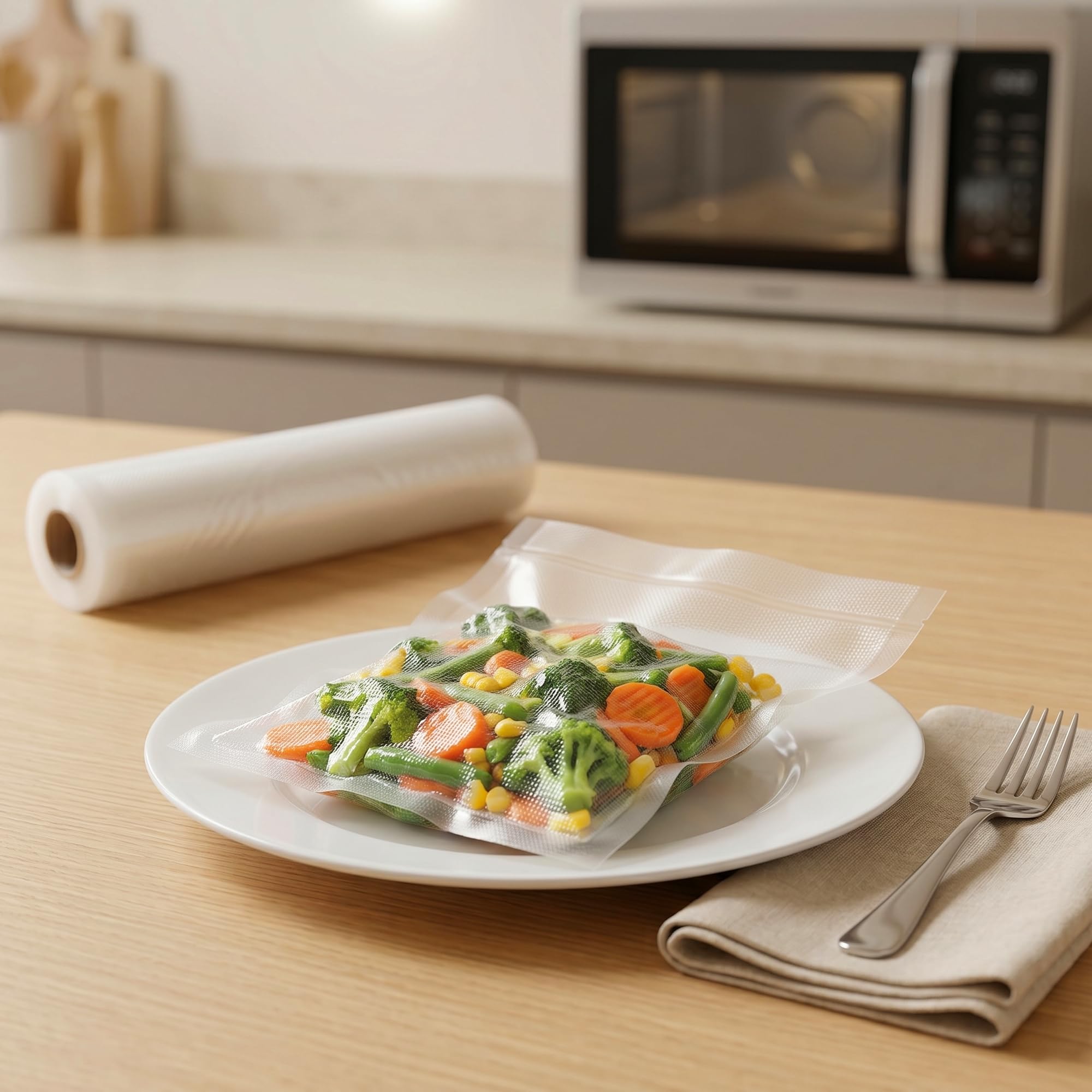 Set di 9 Rotoli di Pellicola per Sottovuoto Alimenti, 20/25/30 cm x 500 cm