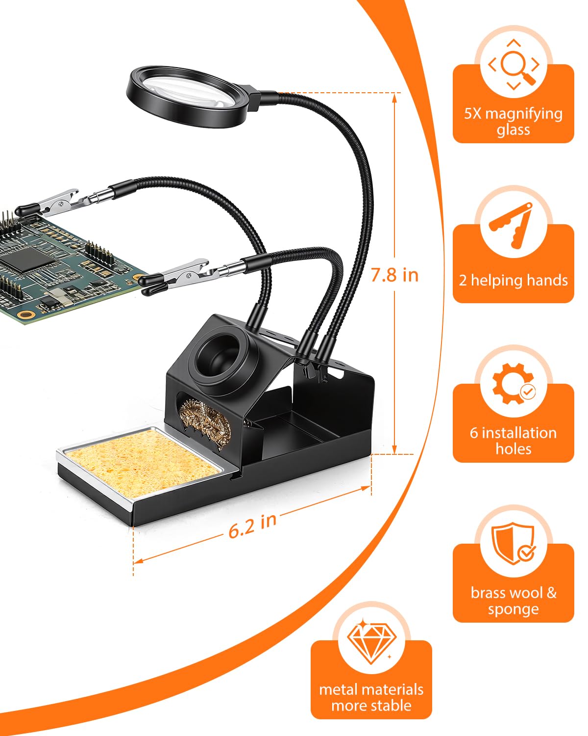 Lötkolben Set, 100W Hochleistungs-Lötkolben, Schnellaufheizung, Digitale Temperaturanzeige & Präzise Regelung 180℃-500℃, Tragbares Lötkit mit Schutzkappe & Automatischer Schlafmodus