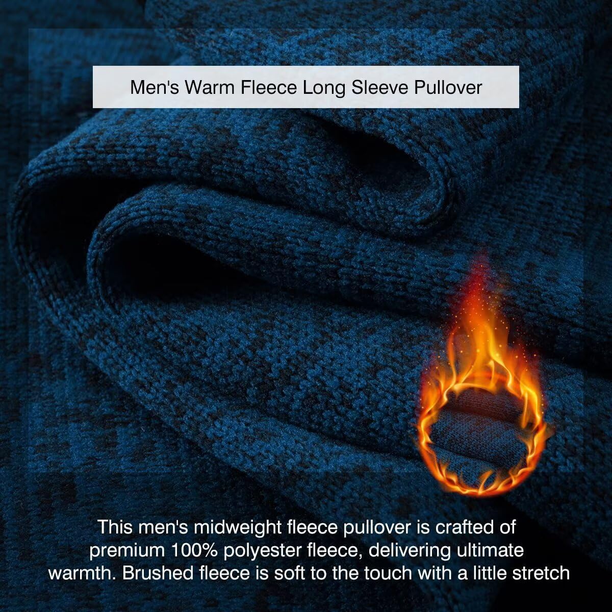 2025 Quarter Zip Warm Fleece Sweater Pullover Fall Winter Thermal Casual Golf Sweaters with Pockets - Image 5