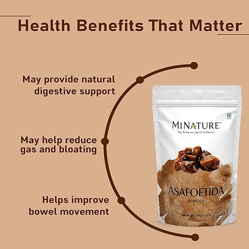Miniatura 3 de Mi Nature Asafoetida en polvo bisagra Asafetida  100 puro y natural  100 g 35 oz  Especias indias para cocinar De India  100 solo ASAFOETIDA en