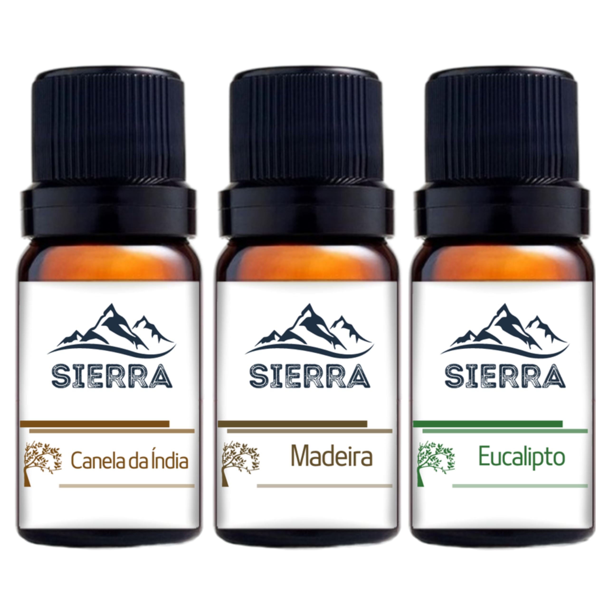 3 Essências Canela da Índia Madeira e Eucalipto para Difusor Elétrico Aromaterapia