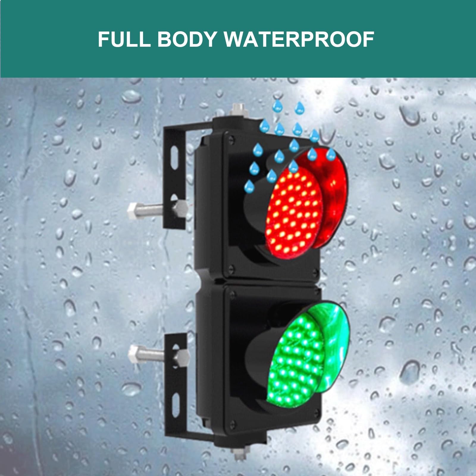 Lampada di Segnalazione Impermeabile IP65 for semafori industriali, Luce di Segnalazione da 4 Pollici, 2 Colori Rosso/Verde, for incroci, fabbriche, scuole, caselli autostradali