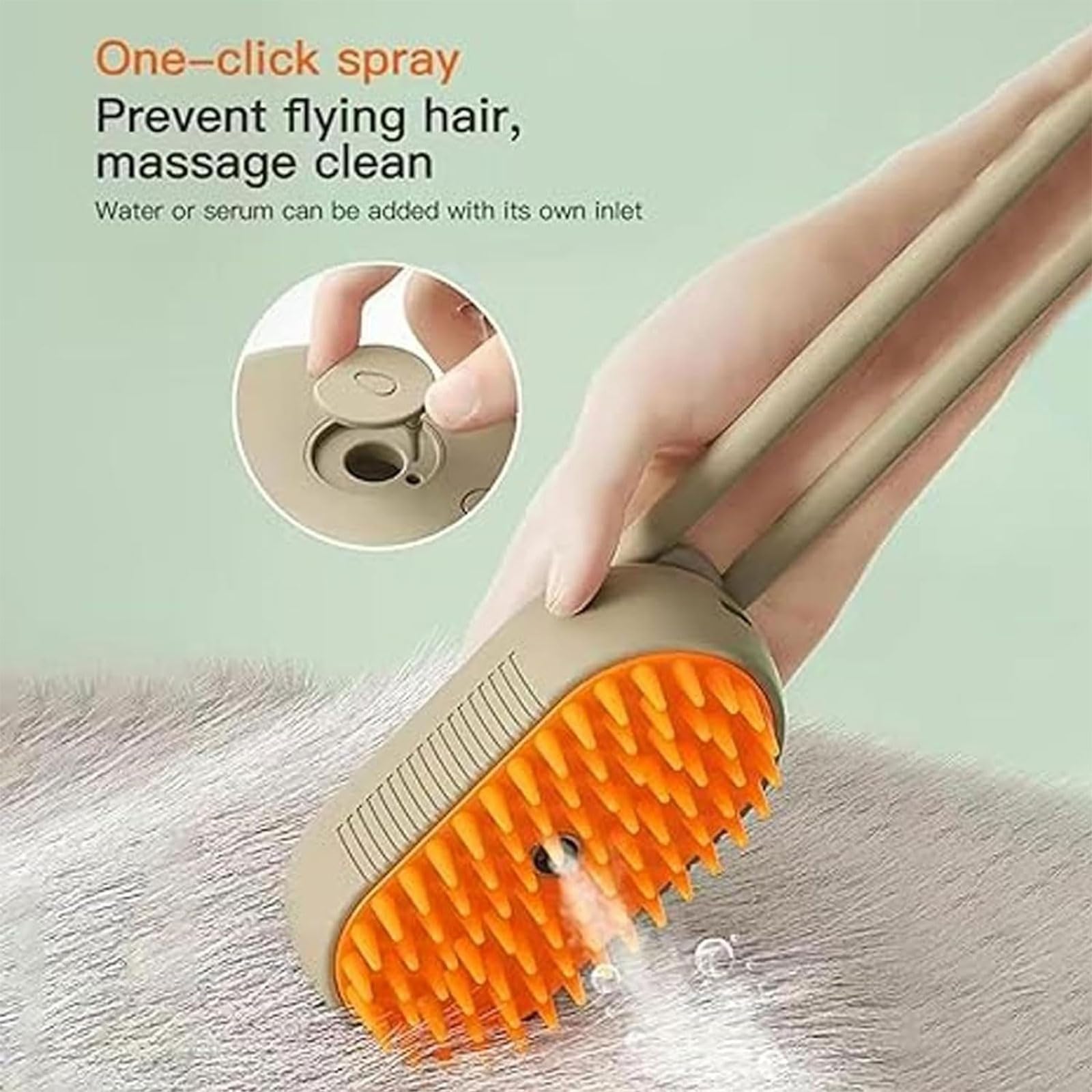 Spritz Defur Comb for Cats Celery Pets Steam Brush, 3 in 1 Water Mist Grooming Tool - Image 3
