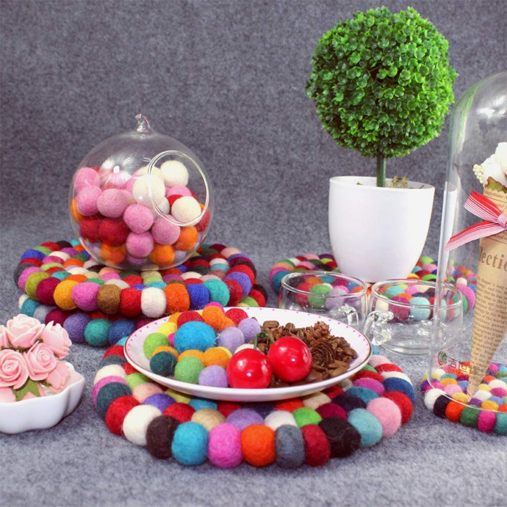 Amazon｜20センチ手作りコースター、カラフルなウールフェルト