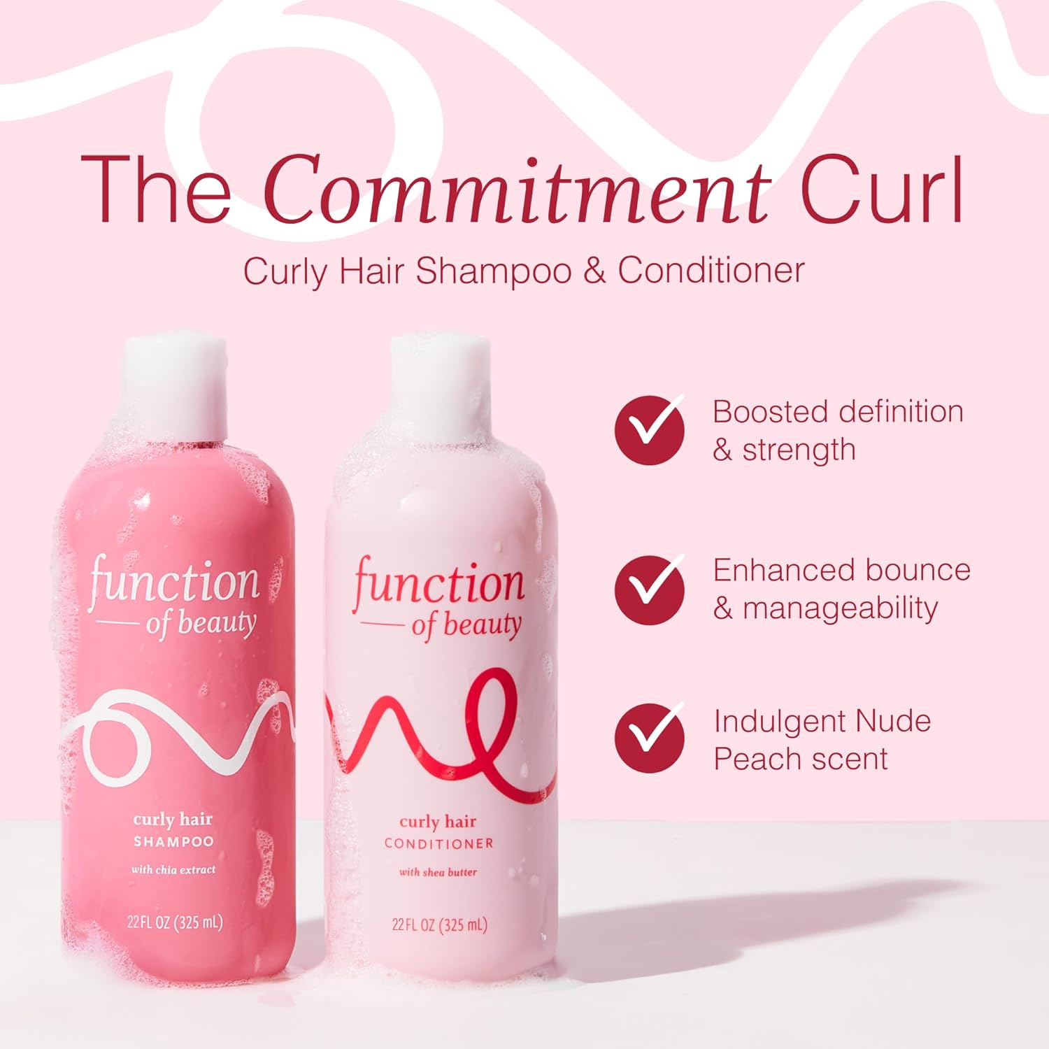 Function of Beauty Curly Hair Shampoo & Conditioner XL Set - Sulfate-Free Shampoo & Conditioner Duo for Natural Curls & Bounce - Curl Defining, Hydrating & Moisturizing - Dry & Dull Hair Care Products