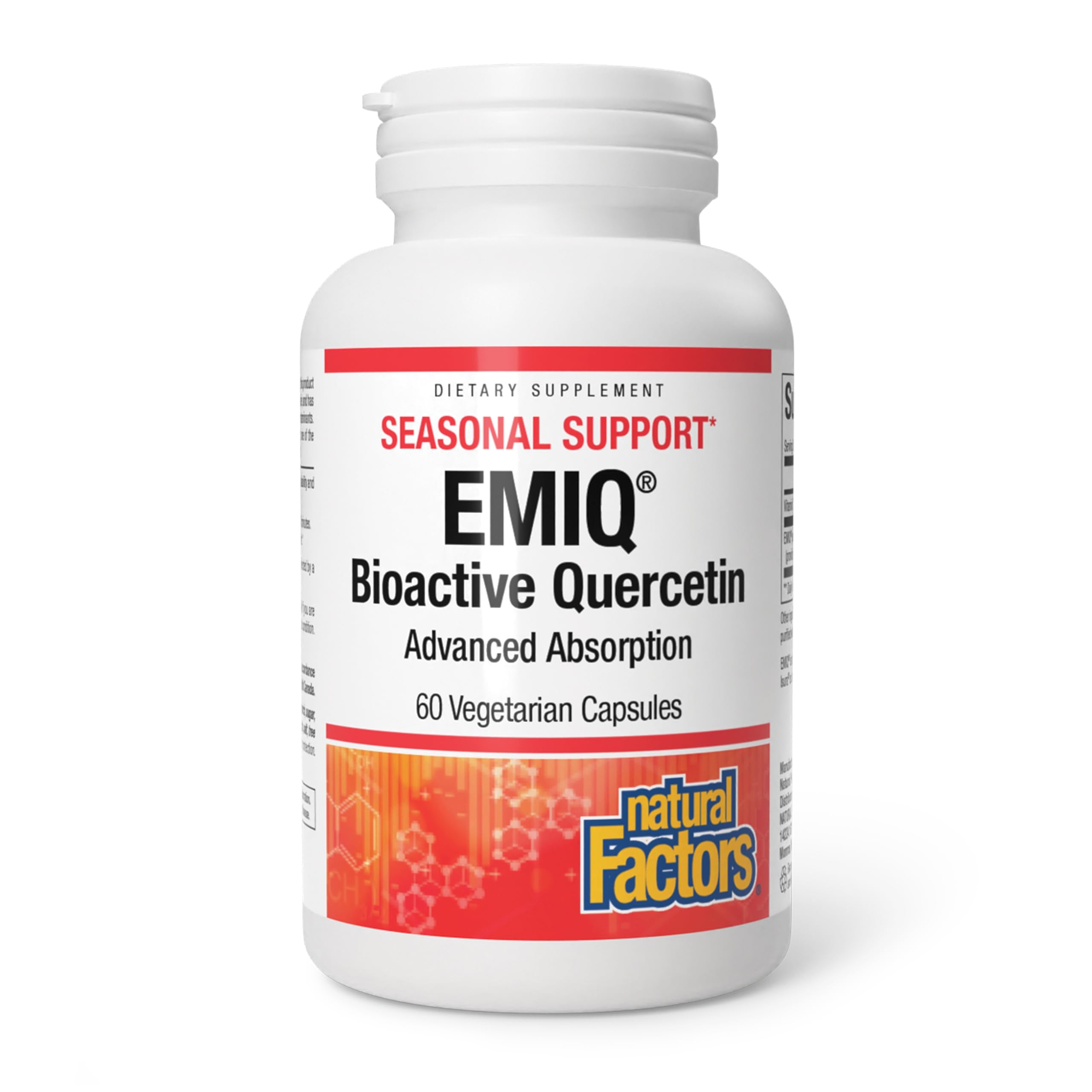 Natural Factors Bioactive Quercetin EMIQ 50 mg + Vitamin C, 60 Veg Caps