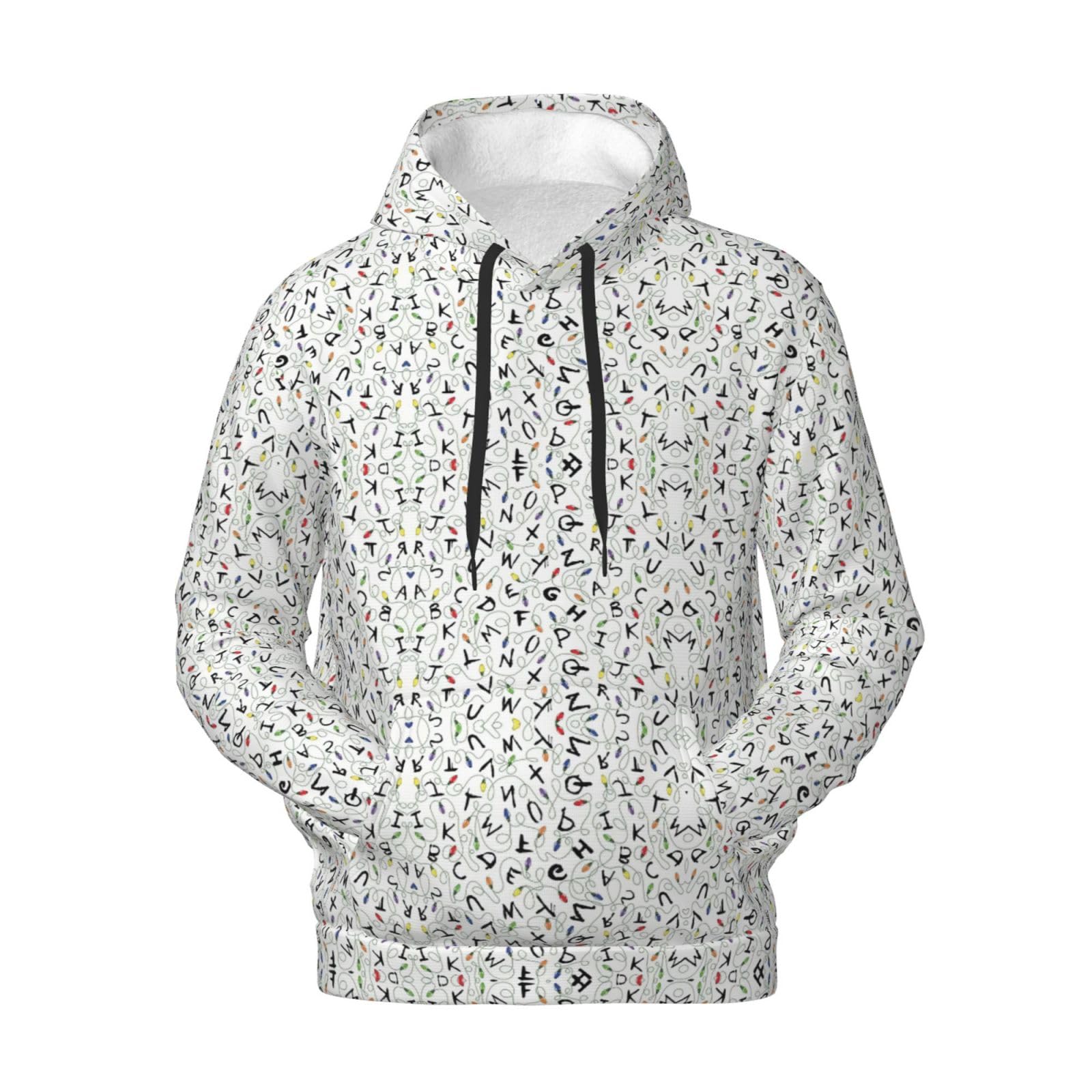 Męska bluza z kapturem z nadrukiem w paski, swobodny nadruk graficzny sweter z kapturem koszule z kieszenią